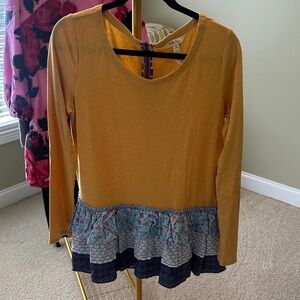 Matilda Jane Mustard and Blue Long Sleeve Top
